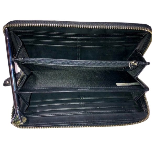 Coach Black Ashley Signature Accordion Zipper Wallet - Picture 6 of 9